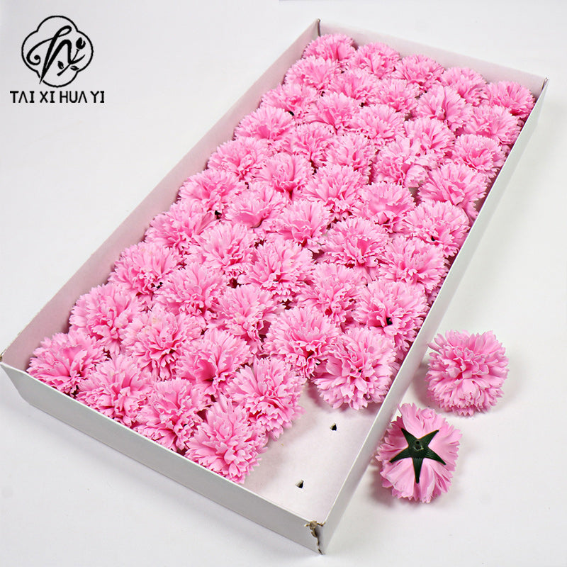Soap flower head, carnation soap flower, artificial flower head, flower head festival bouquet gift box, DIY materials, flowers