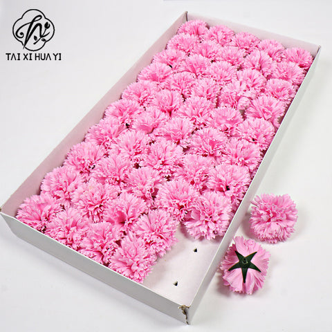 Soap flower head, carnation soap flower, artificial flower head, flower head festival bouquet gift box, DIY materials, flowers