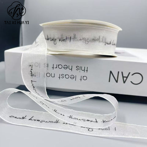 English alphabet transparent ribbon snow yarn belt chiffon webbing ribbon ribbon ribbon bouquet cake wrapping gift