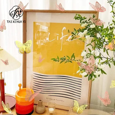 Colorful Butterfly 3D Wall Stickers Festival & Birthday Home Decoration Art Decorative Paper