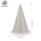Internet-famous castle small pointed hat with money flower flower sparkling rhinestone pearl edges pointed top hat handmade fresh flower gift box floral accessory materials