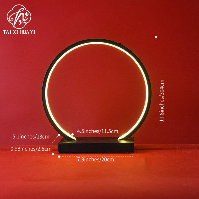 New Chinese LED lamp ring living room creative ornament Gundam background light gift home decoration flowing water ornament