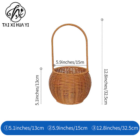 Gift box woven flower basket handmade straw basket outdoor camping home decoration teacher's day gift box