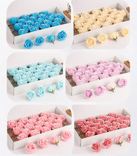 Soap flower five-layer soap rose head Valentine's Day DIY bouquet gift box packaging material simulation head high simulation