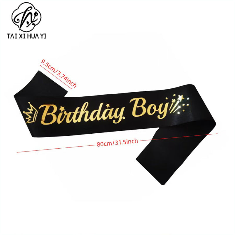 Cross-border Special for Birthday Bachelorette Party Birthday Boy Birthday Boy Shoulder Strap with Stars Etiquette Strap