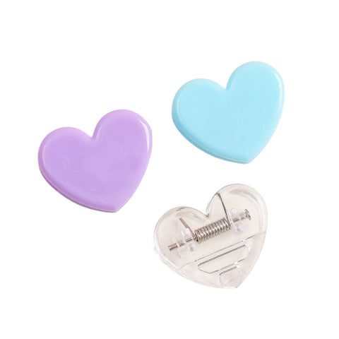 ins transparent mini love clip plastic test paper book folder heart-shaped decorative photo clip sticky note clip