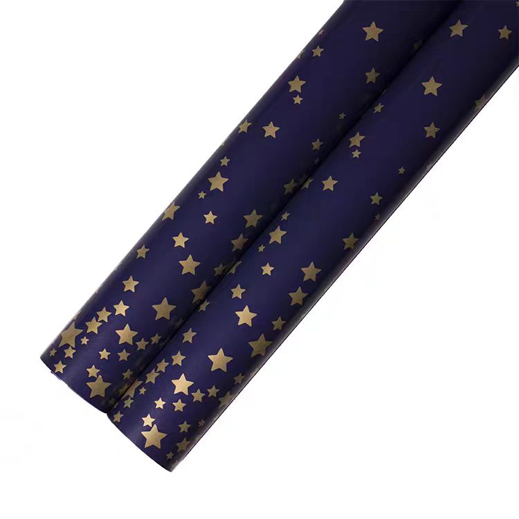 Dark Blue Eco-Friendly Paper Christmas Gift Wrapping UV Coating Offset Printing for Holiday Decorations Gift Set