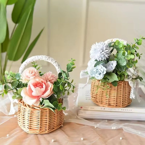 Willow Hand Woven Modern Hanging Eco-Friendly Rattan Kitchen Storage Customized Design Shape Flower Shop Basket Small Basket