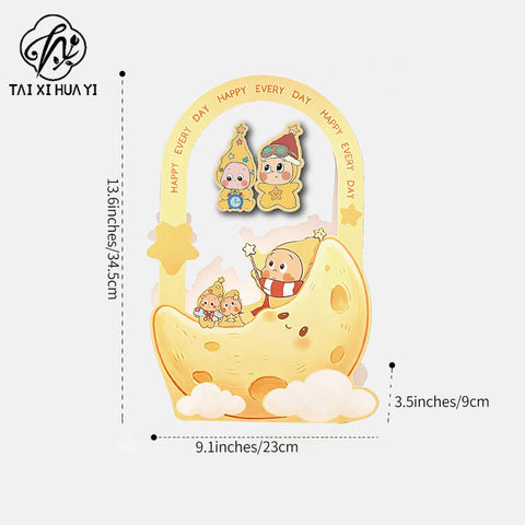 Children's Day cartoon portable box, flower hand holding flower arrangement box, handmade DIY snack candy gift packaging box