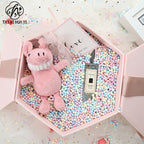 10G Internet celebrity gift box Girls Heart Birthday Foam Ball Slime Filled Granular Colorful Macaron Foam Ball