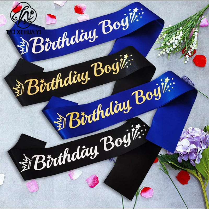 Cross-border Special for Birthday Bachelorette Party Birthday Boy Birthday Boy Shoulder Strap with Stars Etiquette Strap