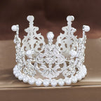 Princess Wedding & Birthday Party Supplies New Rhinestone Crown Cake Topper Children's Hair Accessories in Metal for Christmas