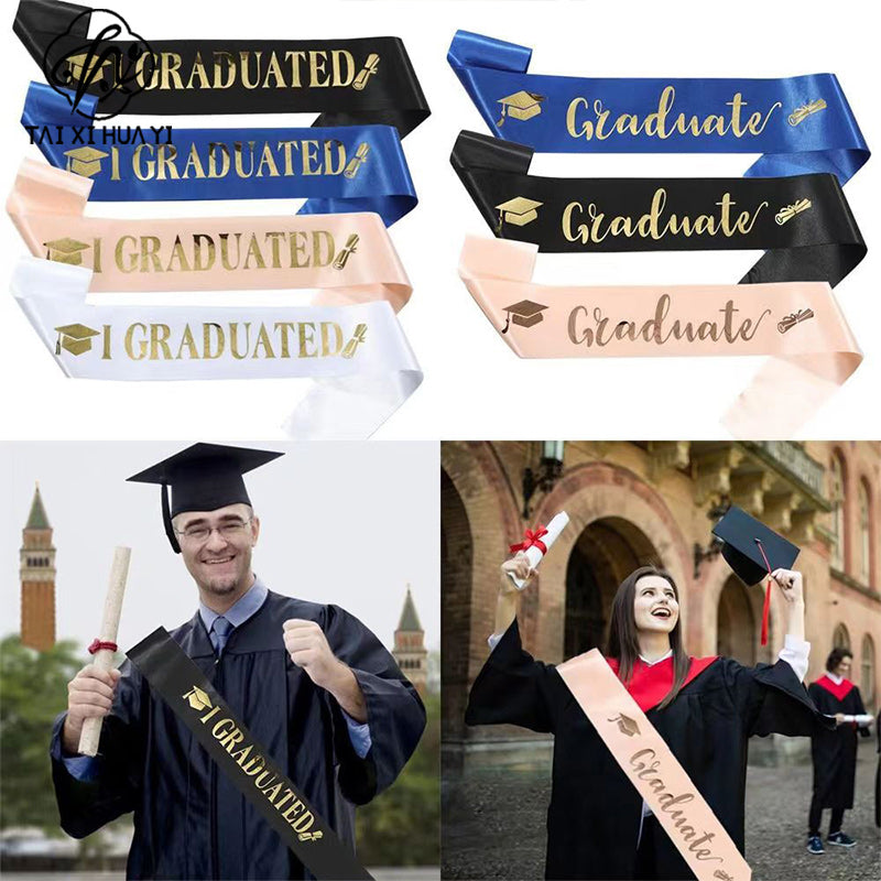 European and American fashion graduation shoulder strap IGRADUATED etiquette belt ribbon graduation party clothing shoulder strap decoration