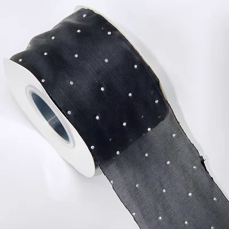 Fashionable 4cm Eco-Friendly Satin Beaded Lace Ribbon Colorful Wedding & Christmas Trim French Lace Women's Bow Knot