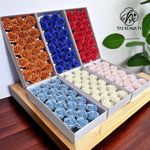Artificial flower five-layer rose soap flower large flower head soap flower gift box bouquet flower shop festival supplies manufacturer wholesale