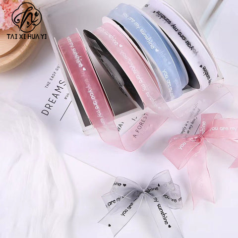 Baking ribbon cake box strap gift decorative ribbon happy birthday flower snow yarn with floral edge dye