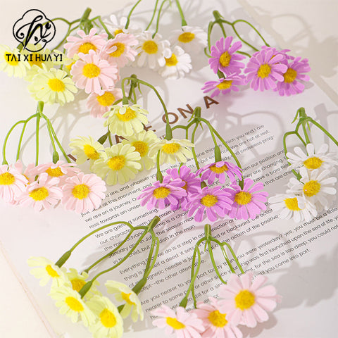 Simulation chamomile small daisy soap flower fresh bouquet packaging decoration fake flower with flower handmade DIY decoration material