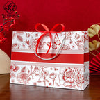 Gift bag, high-end retro color, tote bag, fashionable cross-border paper bag, gift bag, packaging bag can be printed with logo.