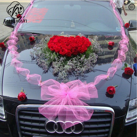 Wholesale wedding supplies wedding car decoration dry yarn mesh one roll 13cm wide 22 meters long multi-color optional