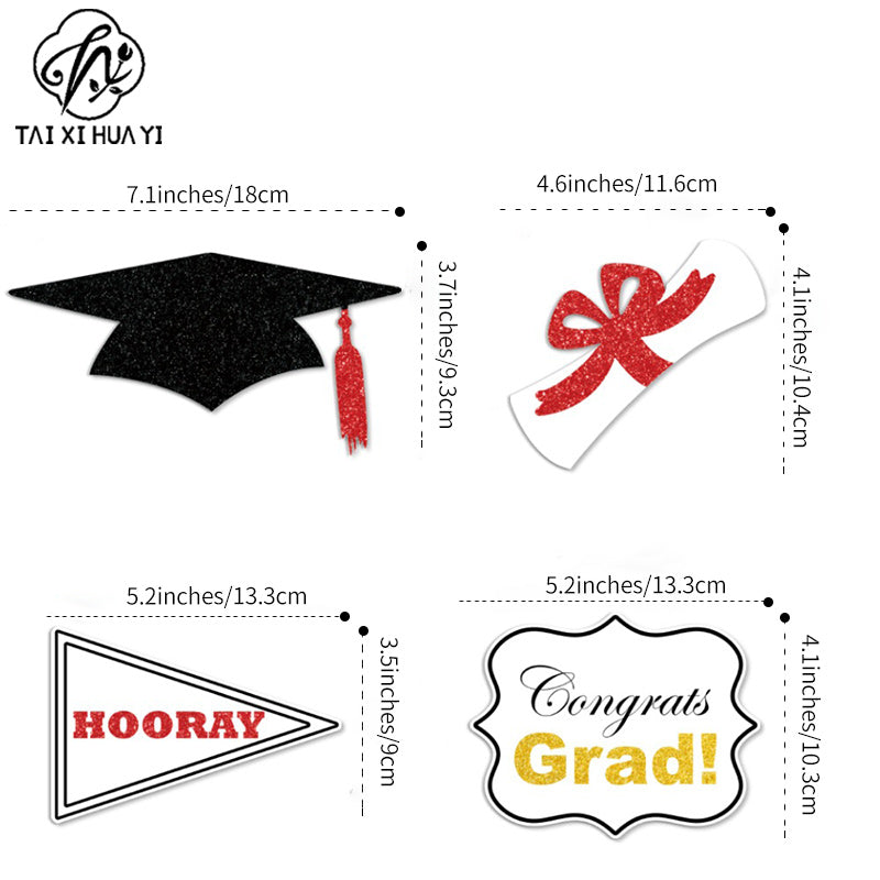 New graduation season creative shooting props graduation ceremony party decoration photo background plug flag