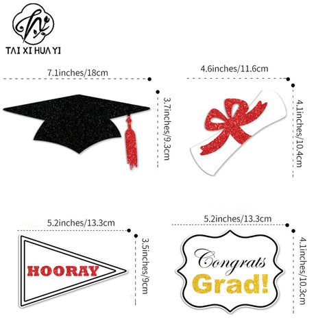 New graduation season creative shooting props graduation ceremony party decoration photo background plug flag