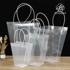 PVC Transparent Square Trapezoid Handle Packaging Bag Waterproof Plastic Storage for Festival Gifts Shrink Bag