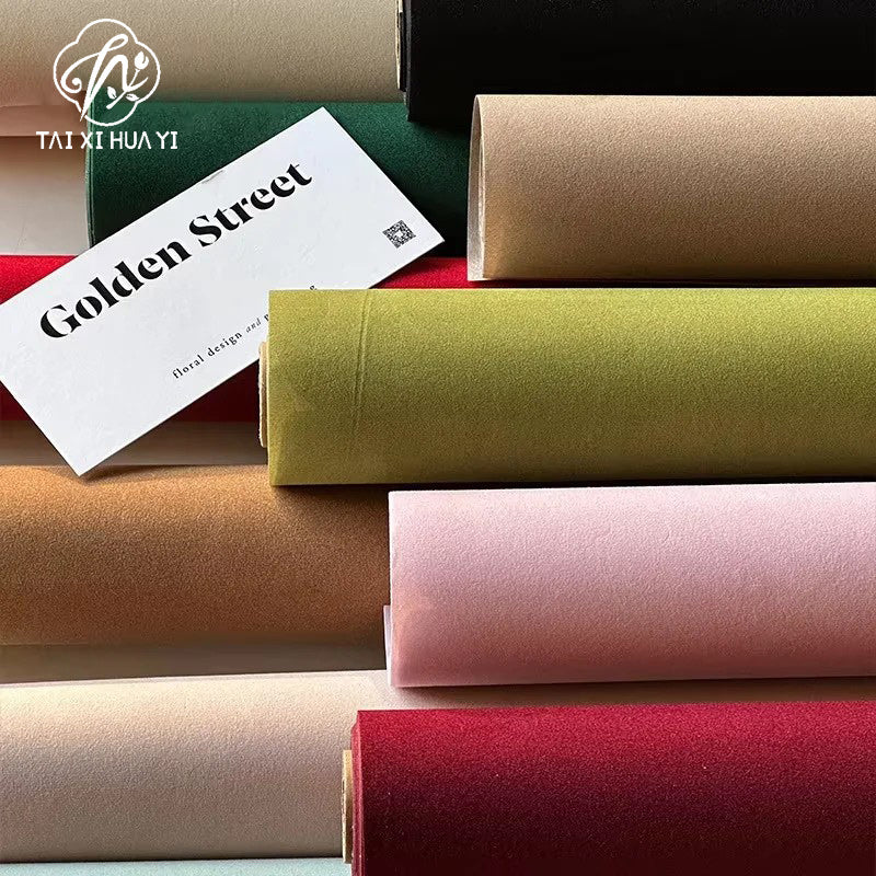 New arrival velvet velvet cloth flower wrapping paper small fragrant bouquet bag flower paper floral material roll waterproof paper