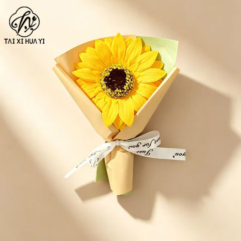 Sunflower Head Soap Flower Head Soap Flower Head Simulation Flower Sunflower DIY Teachers' Day Bouquet Manufacturer Wholesale