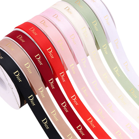 2Cm bronzing threaded ribbon custom logo flower bouquet ribbon cake gift ribbon webbing decoration DIY