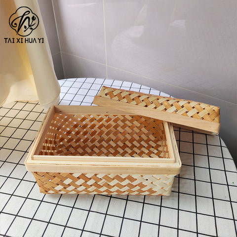 Handmade wooden storage box directly from the manufacturer Outdoor picnic basket Wedding souvenir Decorative handicrafts Shooting props