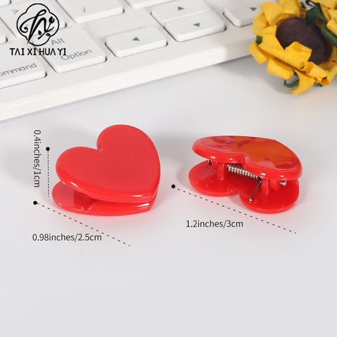 ins transparent mini love clip plastic test paper book folder heart-shaped decorative photo clip sticky note clip