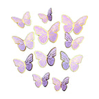 Vibrant Yellow Blue Pink Art Deco Paper Butterfly Cake Toppers for Home Decoration and Anniversary Celebrations
