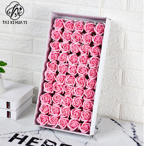 Valentine's Day gift simulated rose gift box with base three-layer soap flower handmade material package soap flower wholesale