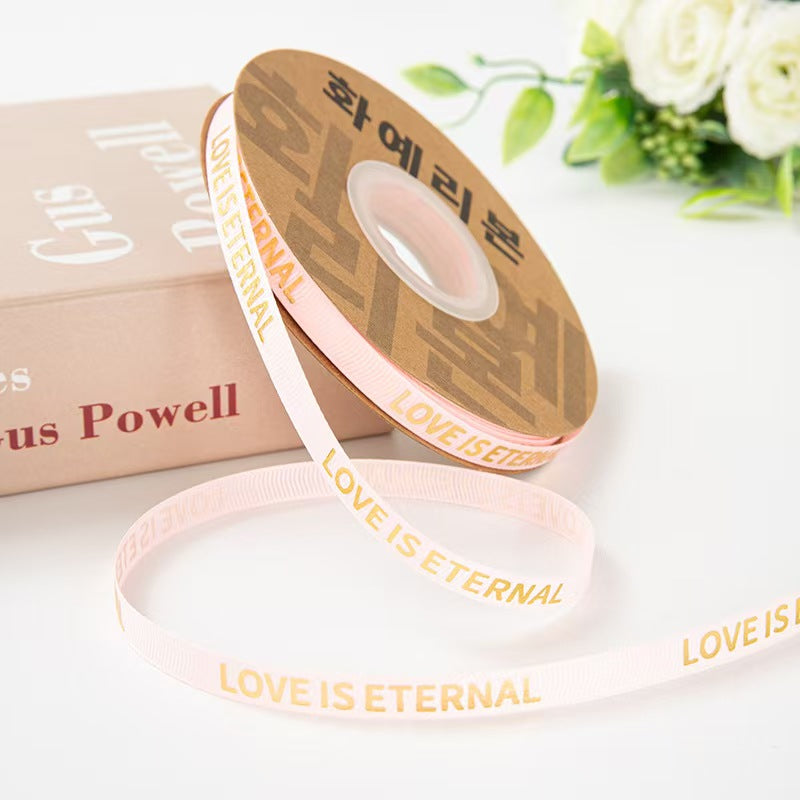 Valentine's Day flower shop floral supplies English threaded ribbon DIY bouquet ribbon material spot wholesale