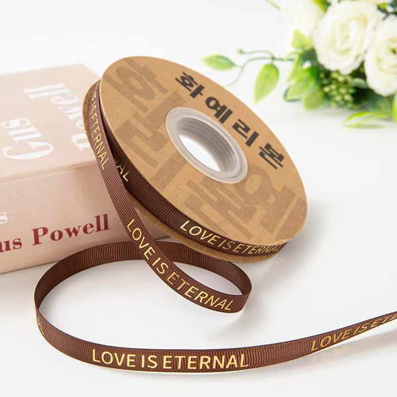 Valentine's Day flower shop floral supplies English threaded ribbon DIY bouquet ribbon material spot wholesale