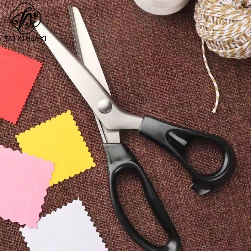 Tooth cloth scissors triangular dog teeth serrated tailor scissors handmade lace scissors arc wave scissors thread serrated scissors รูปสินค้าหลัก