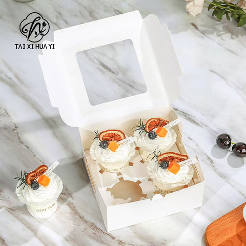 Eco-friendly Recyclable Plastic Cupcake & Muffin Packaging Box with Custom Printed Patterns and Logos