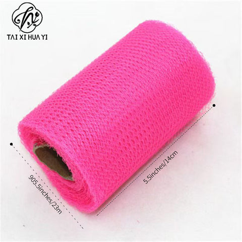 Wholesale wedding supplies wedding car decoration dry yarn mesh one roll 13cm wide 22 meters long multi-color optional