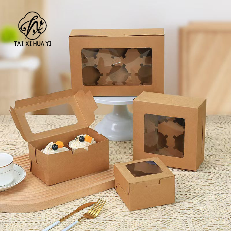 Eco-friendly Recyclable Plastic Cupcake & Muffin Packaging Box with Custom Printed Patterns and Logos รูปสินค้าหลัก