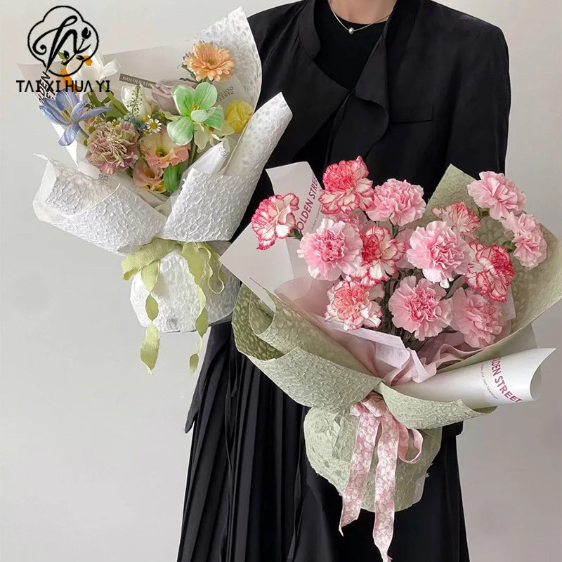 Valentine's Day bouquet wrapping paper thickened water rock paper water drop texture stone pattern fold bag flower paper floral handmade material
