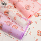 Labubu Magic Edge Heart Bow Korean Fresh Flower Bouquet Wrapping Paper Cartoon Doll Floral Materials Packaging