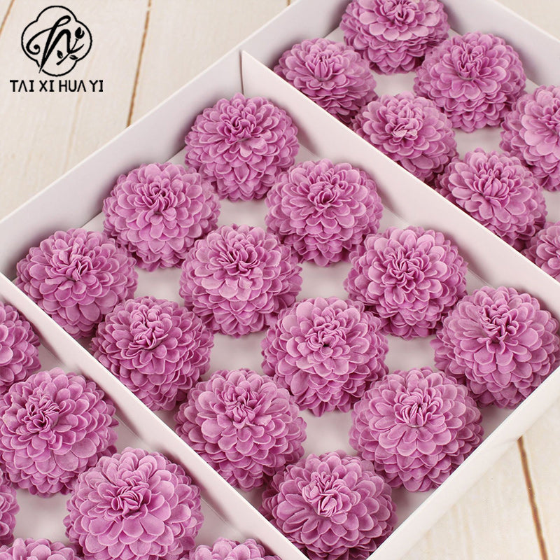 Festival New Ping Pong Chrysanthemum Soap Flower Head Creative Handmade Soap Flower Head Bouquet Gift Box Making Flower Shop Supplies