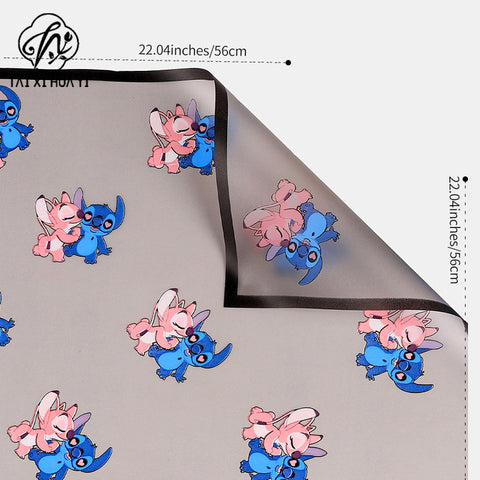 Floral Materials Stitch Cute Cartoon Bouquet Wrapping Paper Mist Paper Waterproof Bouquet Gift Wrapping Florist Supplies
