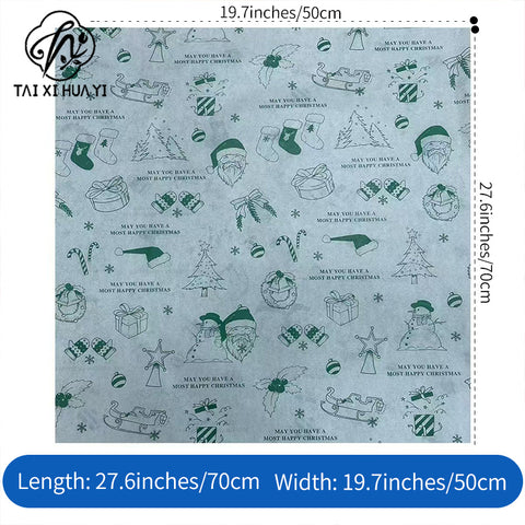 Christmas Themed Flower Coated Wrapping Paper Roll White Eco-friendly Offset/Silk Screen Printing Single Side