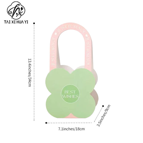 New dopamine flower portable box flower arrangement box green plant potted plant tote bag gift packaging box DIY