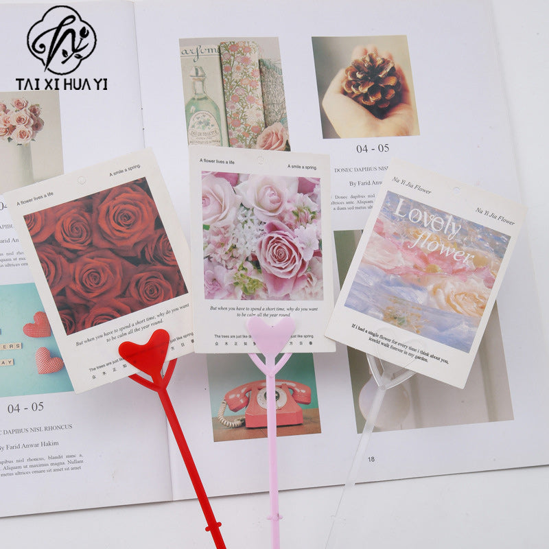 23 long bouquet plastic short insert greeting card card clip flower love insert card clip flower basket insert rod flower shop supplies Secondary image