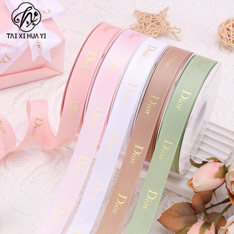 2Cm bronzing threaded ribbon custom logo flower bouquet ribbon cake gift ribbon webbing decoration DIY