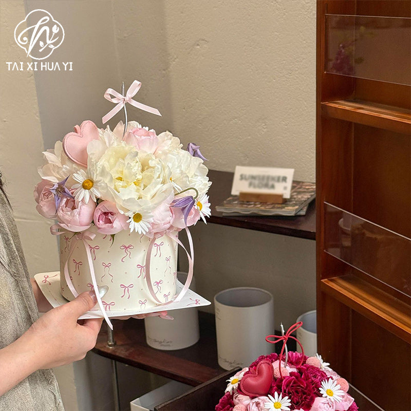 [520 & Mother's Day New Products] Romantic Surprise Flower Arrangement Box Bow Flower Box Handmade DIY Floral Materials