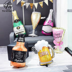 Party decoration, aluminum film balloons, cross-border arrangement, New Year's wine bottle, wine glass, birthday wine bottle, wine glass balloon wholesale