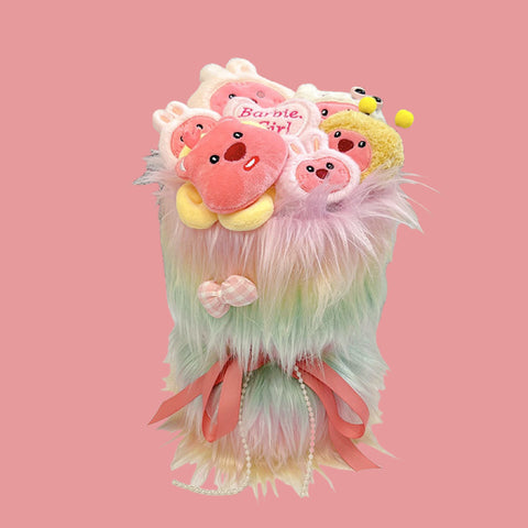 Valentine's Day Sanrio Wool Plush Flower Bouquet-Everlasting Environment-Friendly Birthday Gift for Girls & Mother's Day